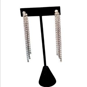 NWT Austrian Crystal Silver Plate Dangling Earrings